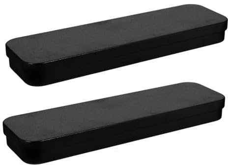 TEHAUX 2pcs Tinplate Stationery Holder Box Tin Pencil Cases Pencil Case for Office School Supplies Storage