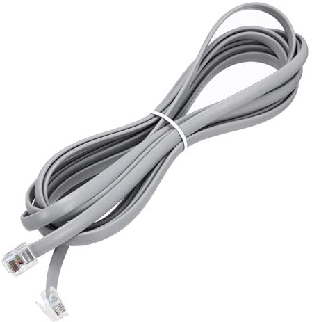 sourcing map 1 Pack Telephone Cord, 9.8ft Phone Cable RJ12 6P6C Male to Male Straight Wired Handset Cord for Home, Office, Grey
