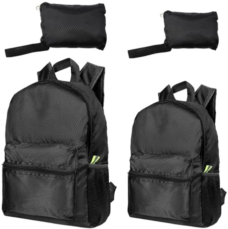 PIWOSGOL 2pcs Falten Wasserdicht Tagesrucksack,Faltbarer Rucksack, 7/15L Foldable Backpack,Leicht Tagesrucksack, Kleiner Wanderrucksack für Damen Herren Kinder Reisen Outdoor Camping