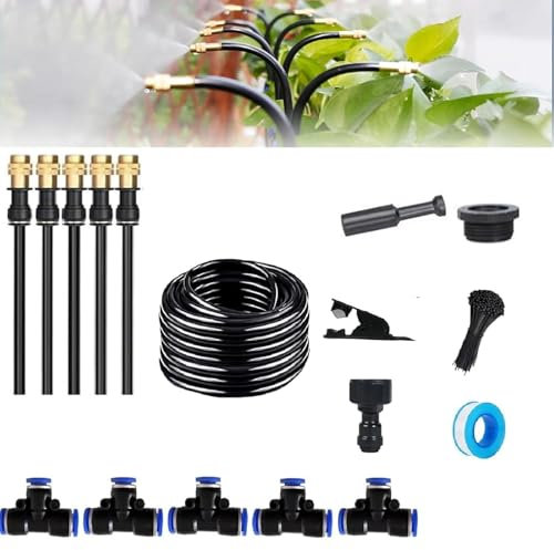 Kit Nebulizador Terraza - Difusor Agua Terraza - Aspersores Terraza Nebulizador - Pulverizador Agua Terraza - Nebulizador Terraza Exterior - Nebulizador Jardin - Sistema Nebulizador Terraza (5M)
