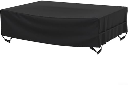 Housse de protection coupe-vent et imperméable pour meubles d'extérieur avec quatre boucles d'angle et sangles réglables, convient pour les canapés de terrasse, les bars et les ensembles en rotin