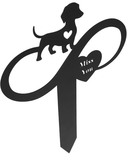 SEWACC Plaque Commémorative Extérieure pour Chien Piquet Funéraire en Métal Résistant aux Intempéries Décoration de Jardin pour Animaux de Compagnie Panneau de Cimetière