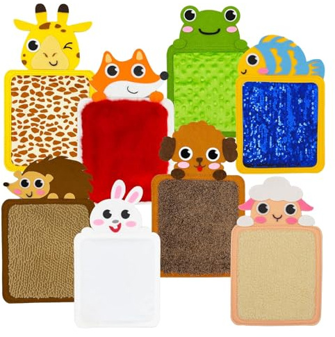 FuYelng 8 Piezas Alfombra Sensorial Bebe Animales, Texturas Sensoriales Tapete Sensorial Bebe Juguetes Sensoriales Autismo, para Juguetes Educativos Regalos Niños