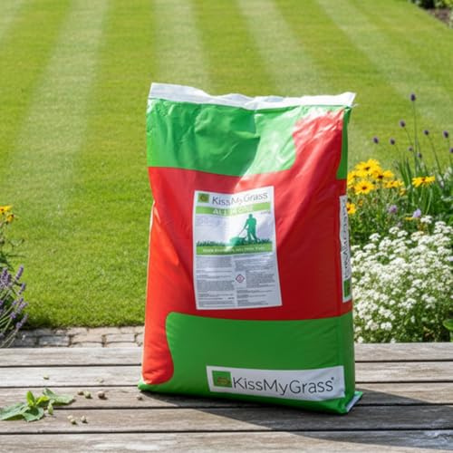 KissMyGrass All-in-One Lawn Treatment - Fertiliser Granules to Revitalise & Rejuvenate Lawns, March - October Application, Grass Feeder for Ultimate Garden Care (1 x 5kg)