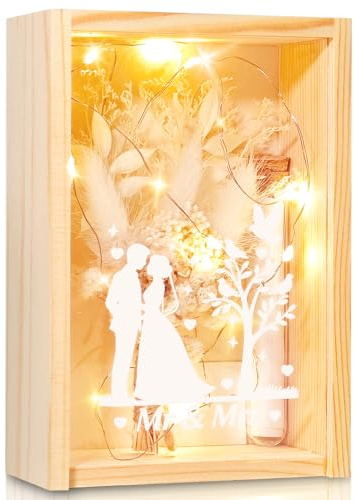 HuaMuDM Caja Regalo Boda de Madera,Regalo de Dinero para Bodas