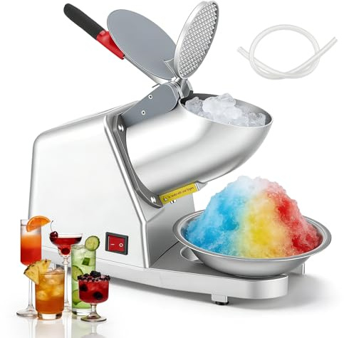 Normodic 380W Electric Ice Crusher Machine, 85kg/h Dual-Blade Ice Shaver for Home & Commercial