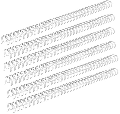 Qudinip Dubbelslinga Trådbindningsring Stark och Professionell 1/2 Tum Diameter för Dokumentorganisation 100 Ark Järn och Nylon (Silver)