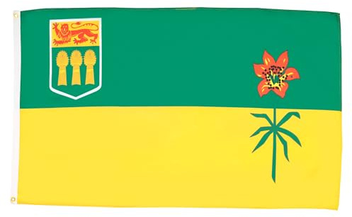 AZ FLAG Bandiera Saskatchewan 150x90 cm Poliestere 100D 2 Occhielli | Uso interno ed esterno bandiera decorativa canadese doppie cuciture e bordi rinforzati con occhielli metallici