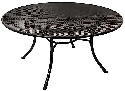 DEGAMO Gartentisch Streckmetall RIVO 150cm rund, Farbe dunkelgrau (eisengrau), wetterfest beschichtet, Outdoor