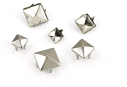 Meyco Nieten Ziernieten Pyramide Silber ca.130 STK. sort. Ø 6mm. 8mm. 10mm