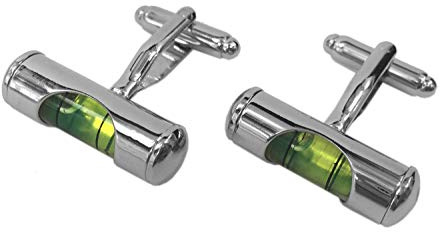 Miniblings vattenpass verktyg manschettknappar – handgjorda I manschettknapp manschettknappar skjortknappar I vacker trälåda ingår – vattenpass verktyg, 25mm, Glas, Glas