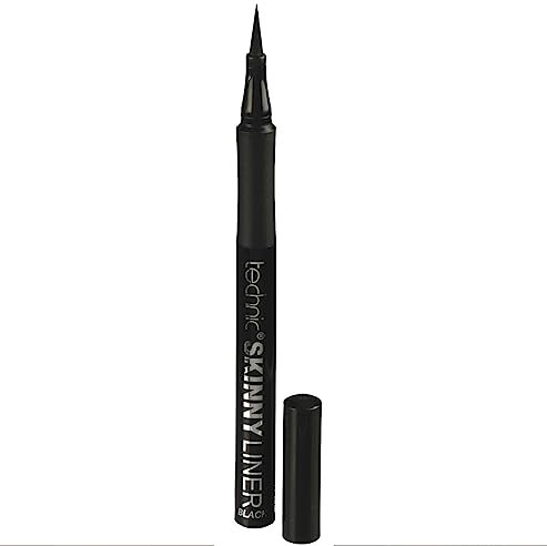 Technic Skinny Felt Tip Liquid Eyeliner - Black Precision Tip & Soft Grip Pen For Long Lasting, Quick Flick Natural or Statement Looks - Suitable for Beginners - 1.5ml