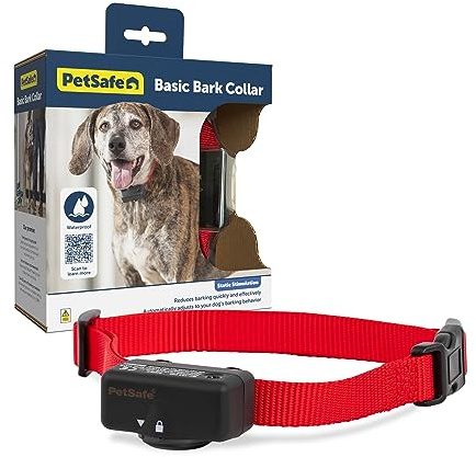PetSafe Basic Bark Control Collar for Dogs 8 lb. and Up, Anti-Bark Training, Small, Medium, Large Breed, Static Correction, Canine - Automatic Dog Training Collar to Decrease Barking, PBC-102