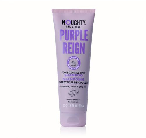Noughty 97% Natural, Purple Reign Tone Correcting Shampoo, 97% Natural Sulphate Free Vegan Haircare, for Blonde, Grey or Silver Hair, with Blueberry & Blackcurrent 250ml