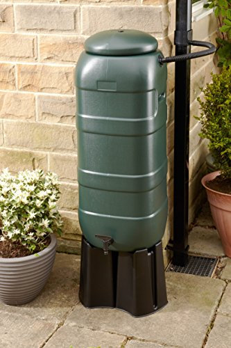 Buttacup Mini Rainsaver 100 litre Water Butt Kit with Lid, Tap, Base and Rain Diverter Kit