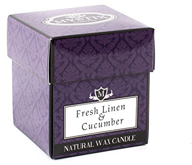 Mystix London | Fresh Linen & Cucumber - Scented Candle Small 8cl | Best Aroma for Home, Kitchen, Living Room and Bathroom | Perfect as a Gift | Reusable Glass Jar