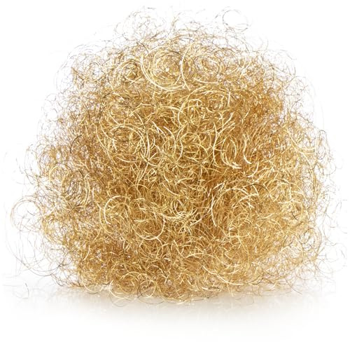 com-four® Engelshaar fein gelocktes Lametta goldfarben für den Tannenbaum zu Weihnachten, Weihnachtsdekoration - 40 g