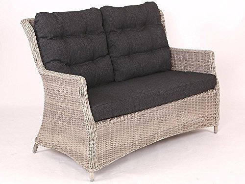 Beauty.Scouts Sofa Loungesofa Sally Rattan Vintage braun inkl. Polster Natur Relaxsofa Gartensofa Polyrattan Rattansessel Taupe inkl. Sitzpolster