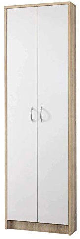 AVANTI TRENDSTORE - Rodolfo - Mobile da ingresso, in laminato di quercia Sonoma e bianco (Quercia Sonoma, Guardaroba) (Armadio)