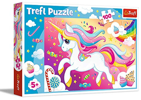Trefl, Puzzle, Unicorno Bellissimo, 100 Pezzi, per Bambini dai 5 Anni