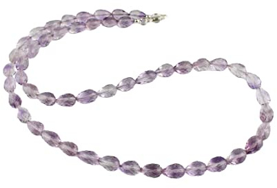 Amethyst Kette Facettierte Lila Tropfenform Collier 45 cm