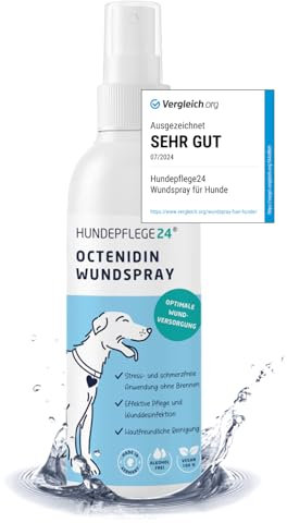 Hundepflege24 Wundspray Hund - Desinfiziert, beruhigt, pflegt & schützt Wunden Aller Art ohne zu Brennen - 125ml mit bewährten Wirkstoffen Wundspray für Hunde - Pflege & Wunddesinfektion Hund
