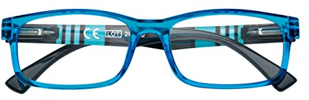 Zippo Occhiali da Lettura, Realizzati con Montatura dalle Linee Morbide, Ideale per Uomo e Donna, Diottria +1.00, Color Blu, Aste a Righe