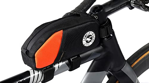 ULAC Nomadpak Trekking - Bolsa de avituallamiento para Tubo Superior de Bicicleta, 0,9 l (Negra y Naranja)
