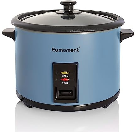 Eamoment 1.8L | 700W Arrocera y Vaporera Negra Funciones para cocinar arroz, olla extraíble antiadherente para 1-10 personas, taza medidora y cuchara de arroz, azul