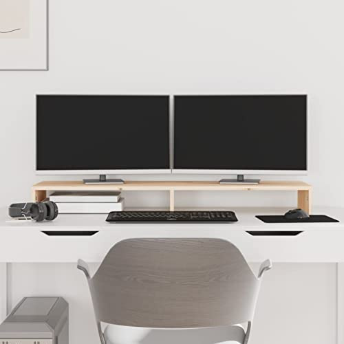 LAPOOH Monitorständer 100x27x10 cm Massivholz Kiefer, Monitor Erhöhung, Schreibtischaufsatz, Monitor Erhöhung Schreibtisch, Bildschirm Erhöhung, Schreibtisch Regalaufsatz - 813949