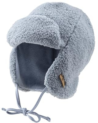 Sterntaler Fliegermütze einfarbig aus weichem Fleece - Jungen Holzfällermütze mit angeschnittenen Ohrenklappen und Bindeband