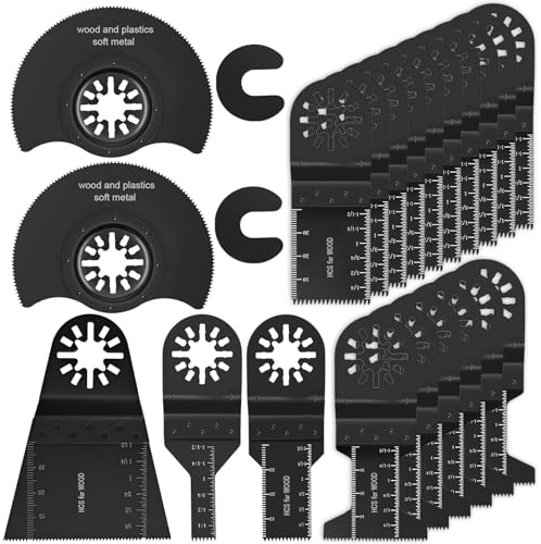 Herbst 23 Stück Multitool Sägeblätter Set, Multifunktionswerkzeug Sägeblatt | Oszillierendes Zubehör Metall Holz Kunststoff, Multitool Universal Sägeblätte für Bosch Fein Multimaster Ryobi Makita