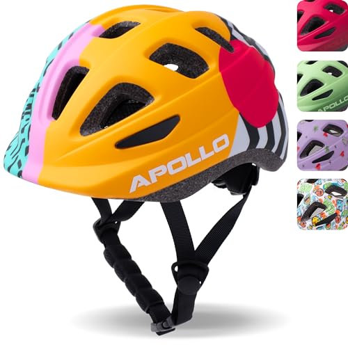 Apollo Kinderhelm, Helm für Kinder und Jugendliche, Multisporthelm, Fahrradhelm für Mädchen, Fahrradhelm für Jungen, Helm für Kinder ab 3 Jahren