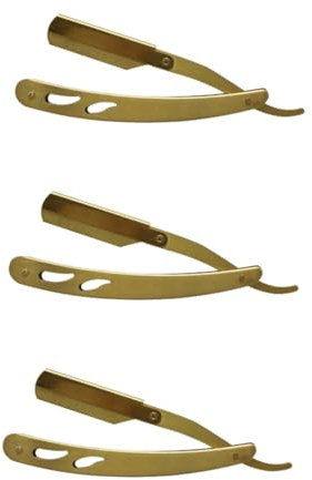 minkissy 3stücke Vintage Rasierer Für Männer Handrasierer Für Gesicht Und Augenbrauen Manuelles Rasiermesser Mit Halterung Ohne Schneidewerkzeug Sicher Und Komfortabel Für Präzise