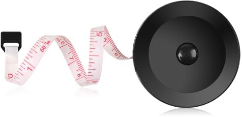 FOMGIIN Maßband Körper Schneidermaßband Einziehbar Messband 150 cm / 60 Zoll Bandmaß Körpermaßband Maßbänder Measuring Massband Tape Measure für Nähen Body, Schwarz