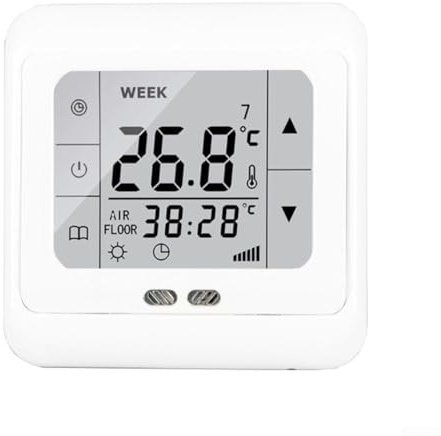 Oniissy Digitales Thermostat Fußbodenheizung, Raumregler, Bodensensor, WLAN-Thermostat für elektrische Fußbodenheizung, LCD-Temperaturregler, weiß