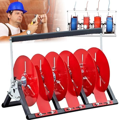 Wire Spool Rack, Superior Strength Wire/Cable Dispenser -Holder Cable Reel Commercial Industrial Steel Wire Rack Dispenser for Cable Reels Dispenser,51x28x38cm