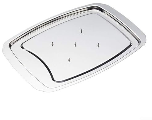 Snowchecking Stainless Steel Turkey Nail Pot, Rack Roast Chicken Christmas Plate Pan Meat Nail Tray 35.5×25×1.5cm