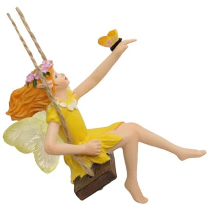 KONTONTY Schaukelfigur Aus Kunstharz Gartendekoration Außen Detailgetreue Gartenfigur Als Baumanhänger Wetterbeständig Farbecht Kreative Gartenornamente