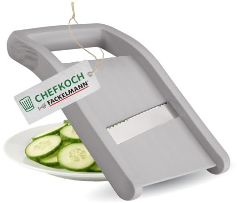 FACKELMANN Chefkoch trifft Kompakthobel – Extra scharfe Edelstahlklinge mit Wellenschliff. ergonomischer Griff. spülmaschinengeeignet. Made in Germany