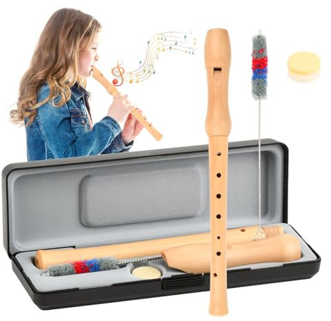 Blockflöte aus Holz Sopranblockflöte Holzblockflöte im deutschen Stil, Instrument für Erwachsene, Anfänger, barocke Griffweise, C-Taste