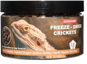 JADINGSFARM Freeze Dried Crickets – 2.8 Oz High Protein Freeze Dried Crickets, Food for Reptiles, Bearded Dragons, Lizards, Geckos, Birds, Fish,Hedgehogs, Bearded Dragon Food