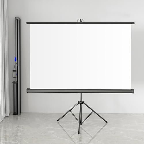 BVDHASDBT Pantalla De Proyección Portátil, Retráctil, con Marco Fijo For Montaje En Pared O Techo, con Soporte, Ideal For Noches De Cine En El Patio.(60)