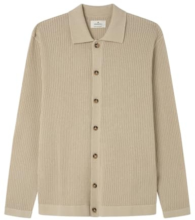 Springfield Nueva Camisa De Estructura con Bordado De Árboles, Beige, L