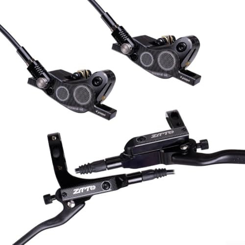 Aluminium Hydraulischer Bremsen-Set für Bremsscheiben für Fahrräder mit 4-Kolben-Technologie (Schwarz)