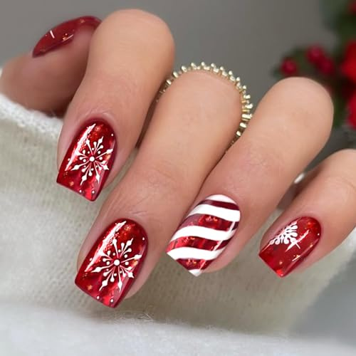 JMEOWIO Nagelfolie UV Härtend Weihnachten UV Gel Nail Strips Nagelsticker Nagelaufkleber Nail Art Dekoration Nageldesign Zubehör