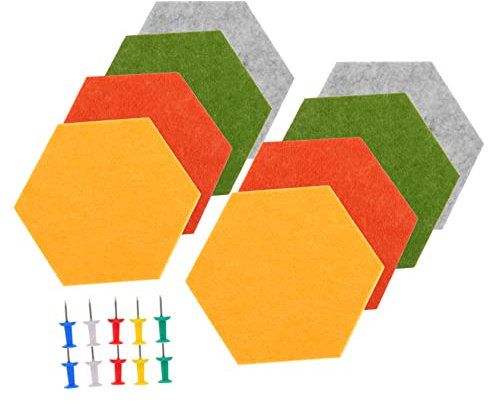 ROMISBABA Sechseckige Filz Pinnwand 10x17x20cm 9mm Memoboard Aus Filz Wanddekoration Für Büro Zuhause Kinderzimmer