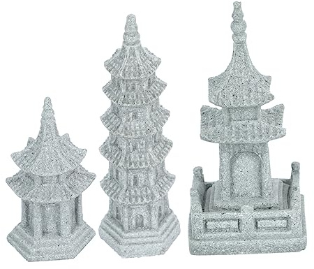 TOYANDONA 3 Piezas Adornos de Jardín Miniatura de Pabellón para Decoración de Estatuas de Simulación para Oficinas y Decoración para Exteriores Interiores