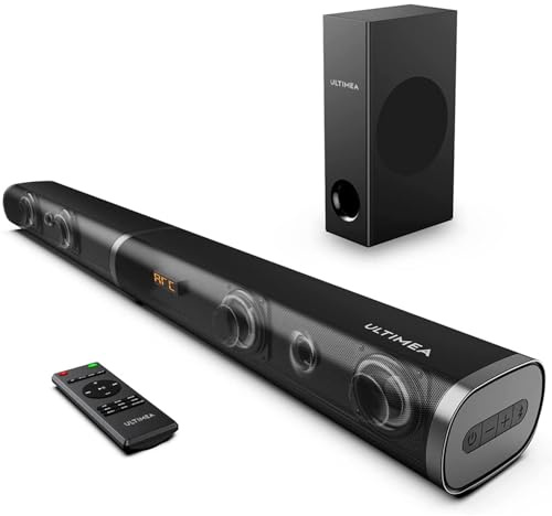 ULTIMEA 2.1 Sound Bar - 190W Peak Power PC Soundbar with Subwoofer, 6 EQ Modes, Bluetooth 5.0 Home Cinema Surround Sound System for 4K HD Smart TV