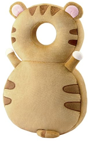 Baby Head Protector Rucksack, verstellbares Baby Rückzugkopfschutz mit atmungsaktivem Loch, niedliches Tiger -Sicherheitskissen zum Krabbeln und Gehen